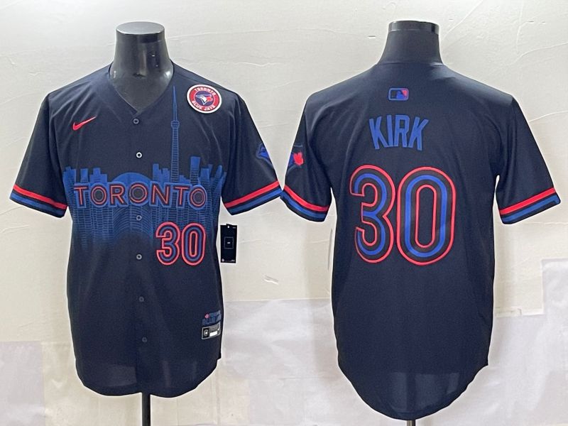 Men 2025 Toronto Blue Jays #30 Kirk Black Joint Name Nike MLB Jersey style 10->toronto blue jays->MLB Jersey